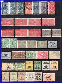 GERMANY & STATES REVENUES 1860-1920s COLLECTION OF 125+ STAMPS MINT & USED