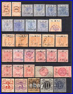 GERMANY & STATES REVENUES 1860-1920s COLLECTION OF 125+ STAMPS MINT & USED