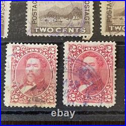 GREAT LOT OF 1800's HAWAII 2C STAMPS, SOME WITH NICE CANCELS