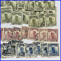 GREAT LOT OF CHINA STAMPS BOATS SHIPS JUNK, EARLY 1900's