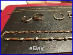 Gold 9ct rings, bracelets Job Lot all hallmarked not scrap 375stamped 15.72grams