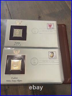 Golden Replicas Of United States Stamps Lot Of 4 Binders Over 150 22k Stamps
