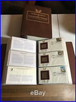 Golden Replicas of United States Stamps 22kt Gold Lot. 2 Albums with 150+ Stamps