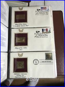 Golden Replicas of United States Stamps 22kt Gold Lot. 2 Albums with 150+ Stamps