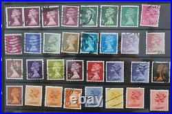 Great Britain Machine Cancels Multi Page Lot Postage Stamps Various Condition