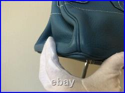 HERMES Shoulder Birkin-JPG-Togo Leather-Blue Jean Color -stamp T -Mint Condition