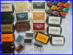 HUGE LOT COLOR BOX Petal Point Paintbox Crafters Brush, Ink Pads & Refills