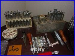 HUGE LOT of Assorted Leather TOOLS Stamps Cutters Punches Leather Craft USA Made