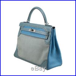 Hermes Kelly 32 Turquoise Ghillies, Stamp R, Mint Condition