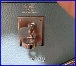 Hermes Kelly Bag 28 Atoll Togo Platinum Hardware Stamp T Mint Condition