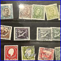 High Value Iceland Mint An Used Stamps Stuffed In A Stock Page Short Sets & More