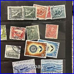 High Value Iceland Mint An Used Stamps Stuffed In A Stock Page Short Sets & More