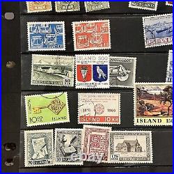 High Value Iceland Mint An Used Stamps Stuffed In A Stock Page Short Sets & More