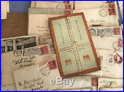 Huge Lot Anique Correspondence Letters Stamps Ephemera Pullman Family 1895-40's