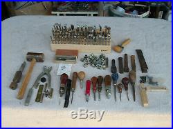 Huge Lot Craftool Leather Tools Stamps Alphabet and Others Saddle Maker