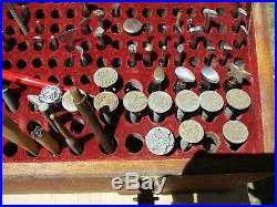 Huge Lot Of Leather Stamps-over 250 Stamps In Storage Box Craftool Co. + Baron