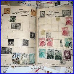 Huge Lot Of Old Postage Stamps From Around The World, Some Canceled, Some Unused