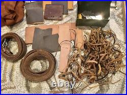 Huge Lot Vintage Leather Tools Craftool Punches Supplies Stamps Leather Scrap