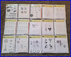 Huge Lot of 154 Stampin' Up Rubber Cling Stamp Sets NO CASES READ LISTING