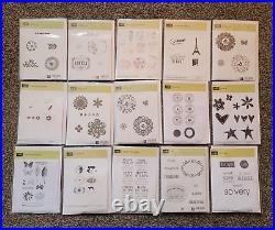 Huge Lot of 154 Stampin' Up Rubber Cling Stamp Sets NO CASES READ LISTING