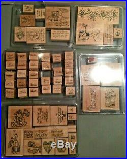 Huge Lot of 547 Stampin' Up Wood Mounted Rubber Block Stamps 50 are New