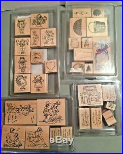 Huge Lot of 547 Stampin' Up Wood Mounted Rubber Block Stamps 50 are New