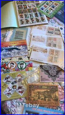 Huge Lot of postage stamps foreign USA ETC lots never used free ship