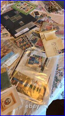 Huge Lot of postage stamps foreign USA ETC lots never used free ship