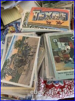 Huge Lot vintage antique postcards stamps Culled From Estate And Antique Malls