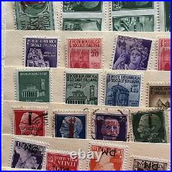 Italy Mint Used Stamps Lot On Stock Page, Short Sets, Social Republic & Pm Ovpts