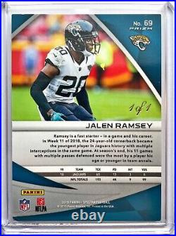 Jalen Ramsey 2019 Spectra Gold Vinyl Superfractor 1/1 Jaguars FSU LA Rams