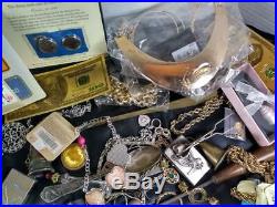 Junk Drawer LOT Knives, US Silver coins, lighters, rings, stamps, foreign curren
