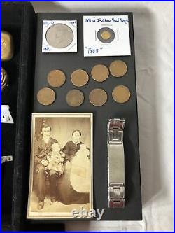 Junk Drawer Lot Silver Coins Gold Antiques Jewelry 1946 Walking Liberty Stamps