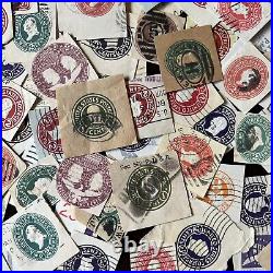 LARGE LOT OF EARLY U. S. CUT SQUARES 1800's MID 1900's #3