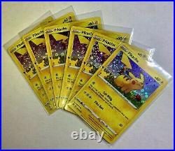 LOT (x6) Pikachu 25th Anniversary Stamped General Mills Promo Cards Pack Fresh