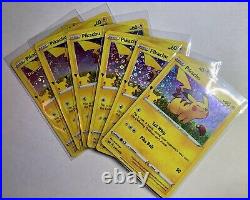 LOT (x6) Pikachu 25th Anniversary Stamped General Mills Promo Cards Pack Fresh