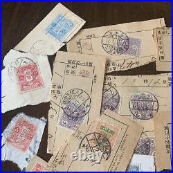 Large Japan Stamp Philatelic Lot On Receipt Like Papers