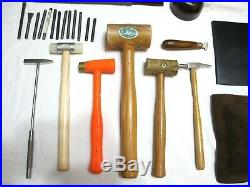 Large Lot Jewelry Making Tools Mandrels, Saw, Tube Cutter, Mallets, Stamps
