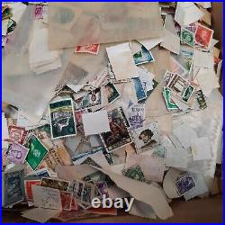 Large Lot of World Wide Stamps. 11 pounds 1000s and thousands on-off paper