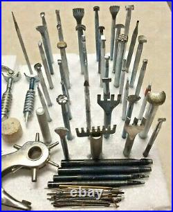 Large Vintage Lot Of Leather Stamps Punch Tools Craftool & Other Misc Tools USA