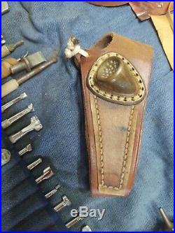 Large lot Vintage 37 + Pc Craftool USA & H/D Leather Tools Stamp Set + mis