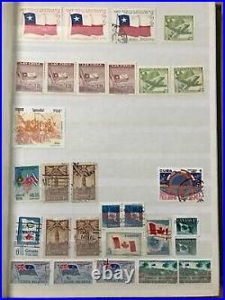 Large worldwide stamp collection flags Gb Russia China stamps 3 albums mint used