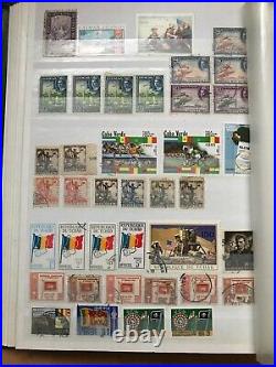 Large worldwide stamp collection flags Gb Russia China stamps 3 albums mint used