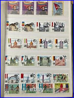 Large worldwide stamp collection flags Gb Russia China stamps 3 albums mint used