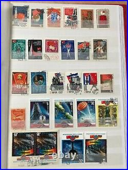 Large worldwide stamp collection flags Gb Russia China stamps 3 albums mint used