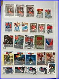 Large worldwide stamp collection flags Gb Russia China stamps 3 albums mint used