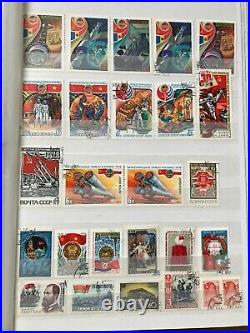 Large worldwide stamp collection flags Gb Russia China stamps 3 albums mint used