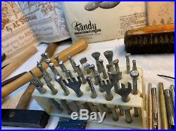 Leather Craft Working Carving Craftool Tools Stamps Lace Hammer LOT Huge Bundle