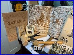 Leather Craft Working Carving Craftool Tools Stamps Lace Hammer LOT Huge Bundle