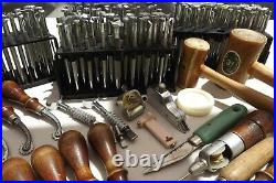 Leather Craftvintagecraftoollarge Lot Of 148 Stamps Plus A Lot More Tools